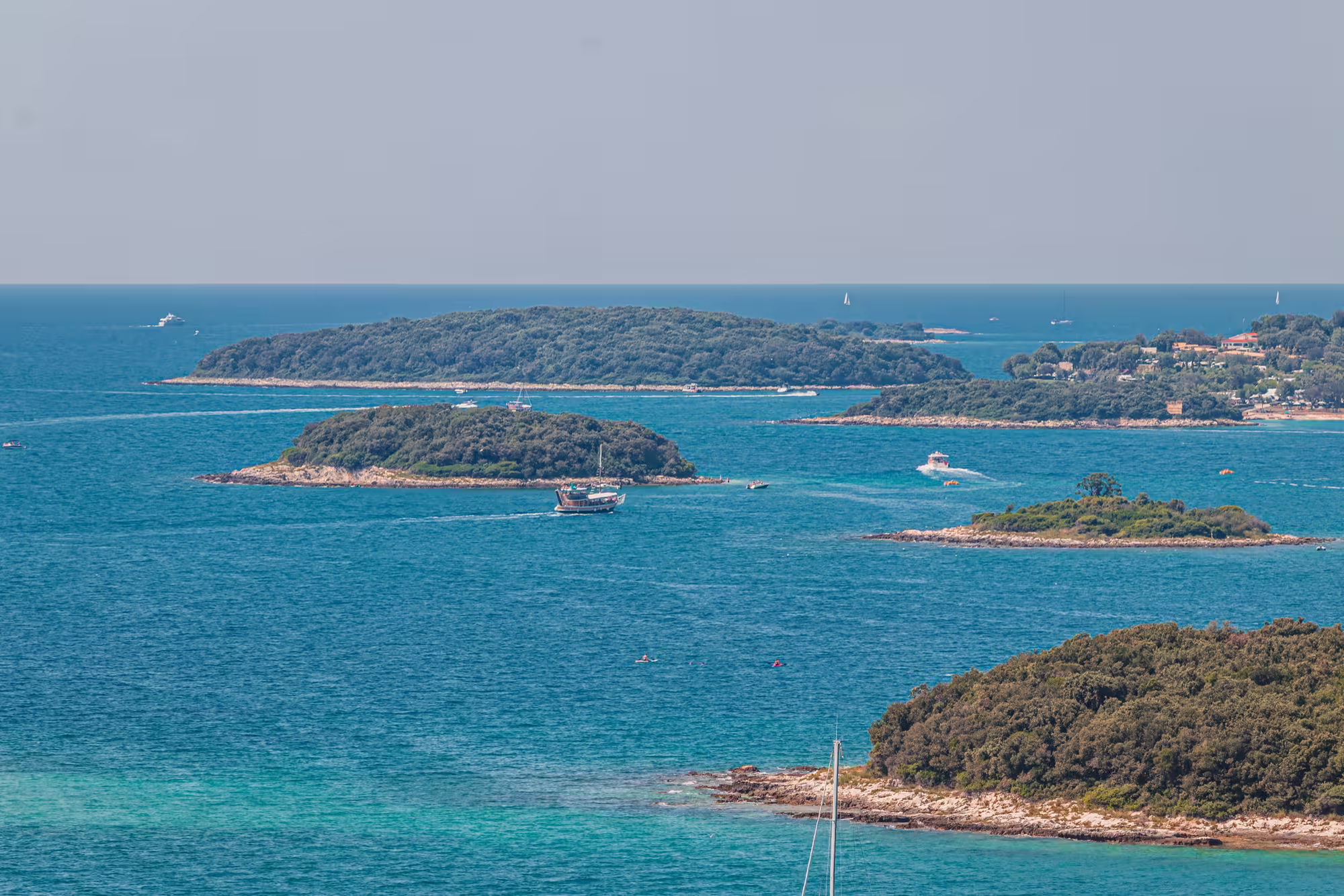 Islands and boats off the Istrian coast